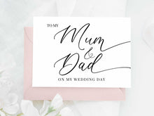 To My Mum And Dad On My Wedding Day Card PRINTABLE