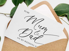 To My Mum And Dad On My Wedding Day Card PRINTABLE