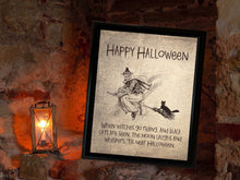 Happy Halloween Print Wall Art Decor Witch Sign PRINTABLE