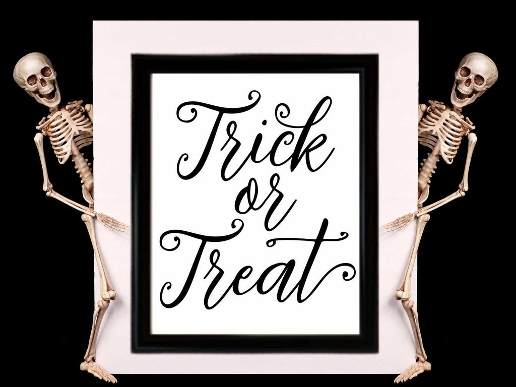 Trick Or Treat Sign Decor Print PRINTABLE Halloween