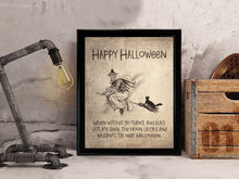 Happy Halloween Print Wall Art Decor Witch Sign PRINTABLE
