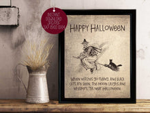 Happy Halloween Print Wall Art Decor Witch Sign PRINTABLE