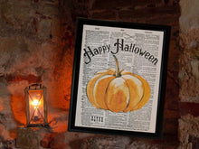 Happy Halloween Sign Wall Art Decor Pumpkin Print PRINTABLE