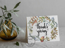 PRINTABLE Thanksgiving Cards Set Give Thanks Gratitude Blessed Happy