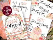 Thanksgiving Cards Set PRINTABLE Happy