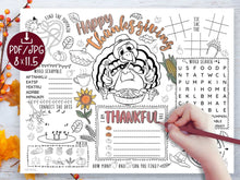Thanksgiving Placemats PRINTABLE Coloring
