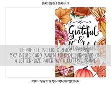 Thanksgiving Card PRINTABLE Thankful