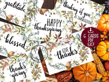 PRINTABLE Thanksgiving Cards Set Give Thanks Gratitude Blessed Happy
