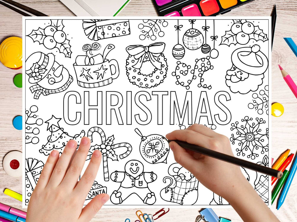 Christmas Coloring Placemats PRINTABLE Page