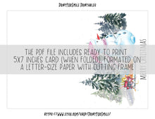 Merry Christmas Card Snowman Printable