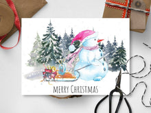 Merry Christmas Card Snowman Printable
