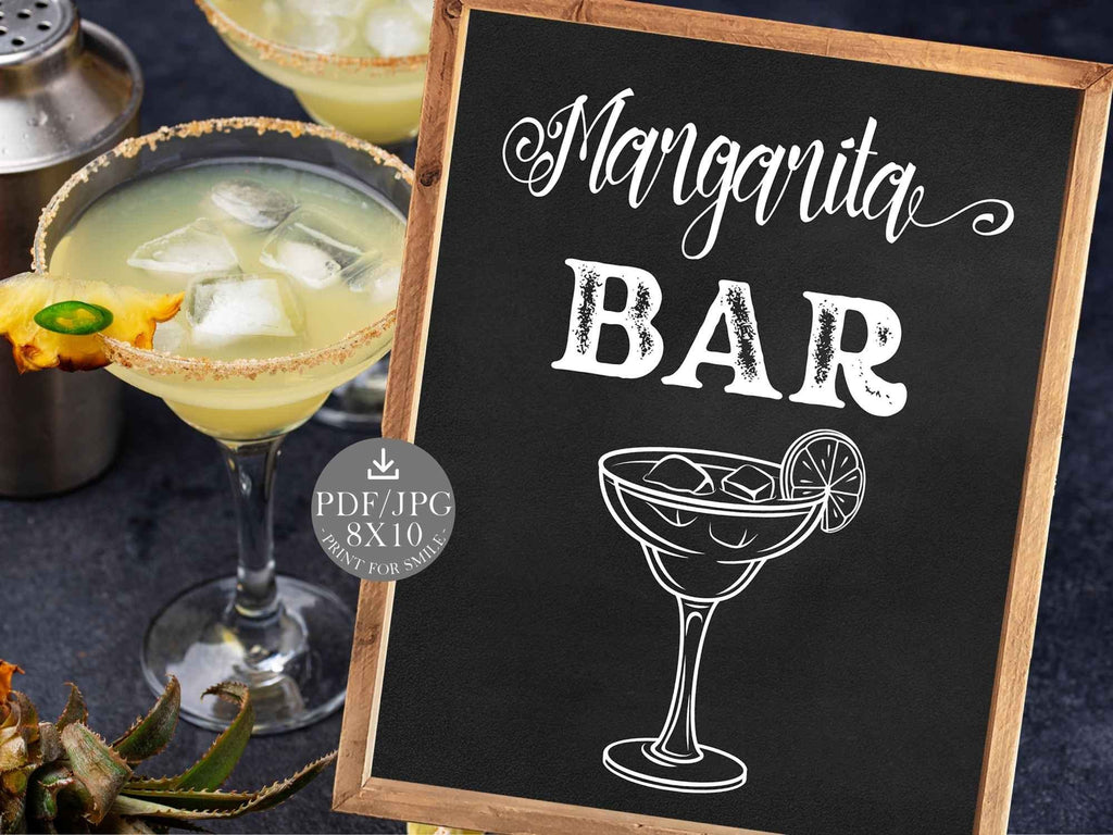 Margarita Bar Sign Fiesta Party PRINTABLE Graduation for Free Printable Margarita Bar Sign