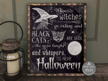 When Witches Go Riding Sign Halloween Wall Art PRINTABLE Decor Chalkboard