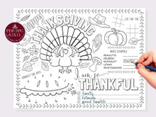 Thanksgiving Placemat PRINTABLE Coloring
