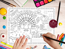 Thanksgiving Placemat PRINTABLE Coloring