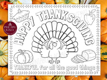 Thanksgiving Placemat PRINTABLE For Kids