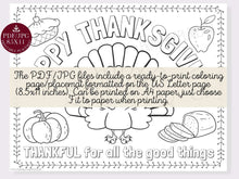 Thanksgiving Placemat PRINTABLE For Kids