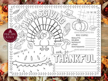 Thanksgiving Placemat PRINTABLE Coloring
