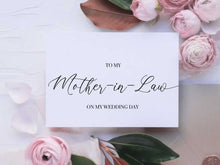 To My Mother In Law On My Wedding Day Card PRINTABLE