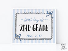First Day Of Second Grade Sign Coquette PRINTABLE, 2nd Grade Back To School Sign, Photo Prop, Instant Download, Elegant Whimsical Lace