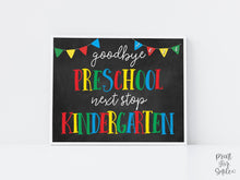 Last Day Of Preschool Sign, Preschool Graduate Printable, Colorful Chalkboard School Photo Prop