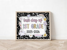 Last Day Of First Grade Sign Pastel PRINTABLE, Last Day Of 1st Grade, Last Day Of School Sign For Girl Photo Prop