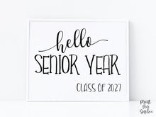 Hello Senior Year Sign Printable, First Day Of Senior Year, Back To School Sign, Clean, Instant Download