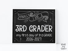 First Day Of Third Grade Sign, 3rd Grade Sign, Back To School Sign Chalkboard PRINTABLE
