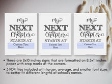 Graduation My Next Chapter Starts At Sign PRINTABLE Party Decorations Personalizable