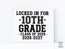 First Day Of 10th Grade Sign Boy Girl Printable, 1st Day Tenth Bold Clean Minimalist Back To School Sign