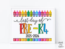 Last Day Of Pre-K4 Sign Fun PRINTABLE, PreK4 Colorful Photo Prop, End Of School Year, 2026