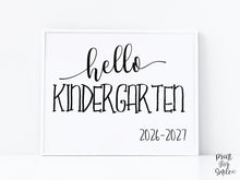 Hello Kindergarten Sign Printable, First Day Of Kindergarten, Back To School Sign, Clean, Instant Download