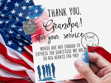 Veterans Day Card For Grandpa PRINTABLE Gift