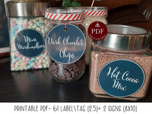 Hot Chocolate Bar Labels Sign PRINTABLE Tags
