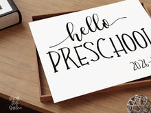 Hello Preschool Sign Printable, First Day Of Preschool, Clean, Instant Download