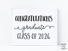 Congratulations Graduate Class Of 2026 Sign PRINTABLE, Graduation Party Decor