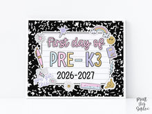 First Day Of Pre-K3 Sign Pastel PRINTABLE, First Day Of School Sign For Girl 1st Day Photo Prop