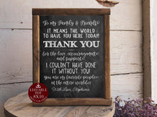 Graduation Thank You Sign PRINTABLE Party Decorations Personalizable DIY