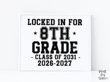 First Day Of 8th Grade Sign Boy Girl Printable, 1st Day Eighth Bold Clean Minimalist Back To School Sign
