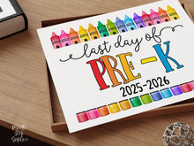 Last Day Of Pre-K Sign Fun PRINTABLE, PreK Colorful Photo Prop, End Of School Year, 2026
