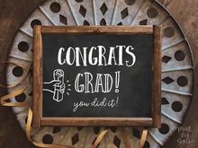 Congrats Grad Sign, Graduation Sign, You Did It, Congrats Grad Party Decorations PRINTABLE