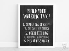 PRINTABLE Walking Tacos Bar Sign Graduation Grad Party Decor, Table Sign, College Graduation, Chalkboard