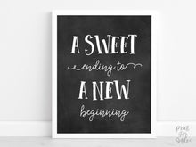 PRINTABLE A Sweet Ending To A New Beginning Sign, Graduation Party Decor, Graduation Sign, Grad Party Decor