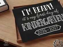 First Day of Kindergarten Sign Printable, Back to School Sign, Clean + Chalkboard 1st Day Kindergarten Poster for Boy or Girl