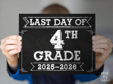 Last Day of 4th Grade Sign | End of School Year Fourth Grade Photo Prop | Printable Chalkboard 2026