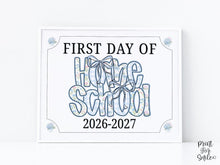 First Day Of Homeschool Sign Modern Grandmillennial Cute Whimsical Elegant School Sign Photo Prop Coquette Floral Watercolor PRINTABLE