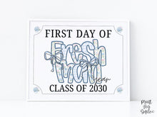 First Day Of Freshman Year Sign Modern Grandmillennial 9th Grade Whimsical School Sign Photo Prop Cute Coquette Floral Watercolor PRINTABLE