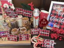 Plaid Hot Chocolate Bar Station Christmas Decor PRINTABLE - 56 Labels + 2 Holiday Signs Cocoa Kit
