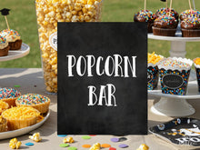 PRINTABLE Popcorn Bar Sign, Graduation Sign, Grad Party Decor, Table Sign, College Graduation, Chalkboard Decorations