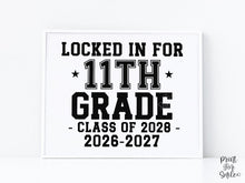 First Day Of 11th Grade Sign Boy Girl Printable, 1st Day Bold Clean Minimalist Back To School Sign